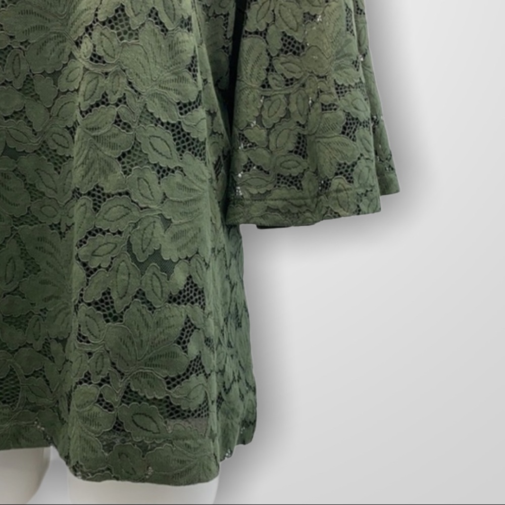 NWT BANANA REPUBLIC Green Lace Blouse sz XL - Picture 3 of 9